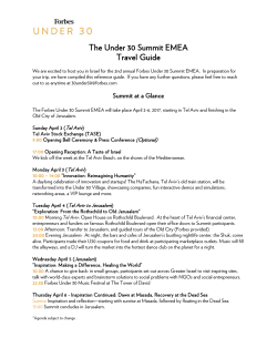 The Under 30 Summit EMEA Travel Guide