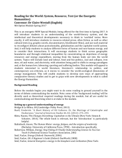Reading for the World: System, Resource, Text
