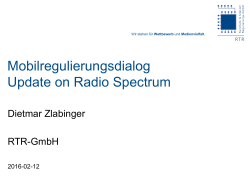 Mobilregulierungsdialog Update on Radio Spectrum