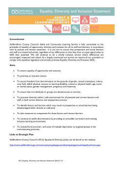 Equality, Diversity and Inclusion Statement 2016-17