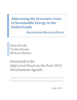 Addressing the Economic Costs of Sustainable Energy in the Global