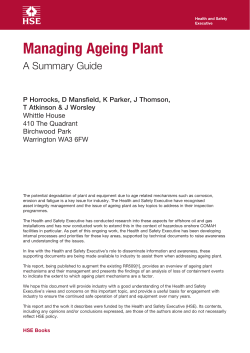 Managing Ageing Plant