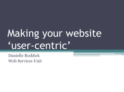 Making your website `user