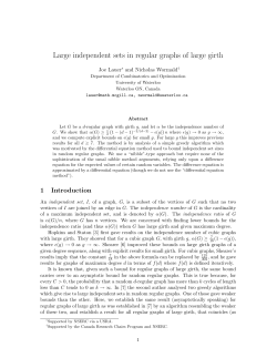 Large independent sets in regular graphs of large
