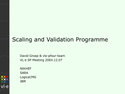 Scaling and Validation Programme
