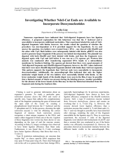 Investigating Whether NdeI-Cut Ends are Available to Incorporate