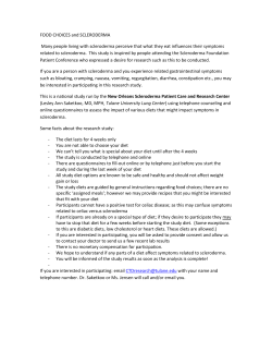 FOOD CHOICES and SCLERODERMA Many people living with