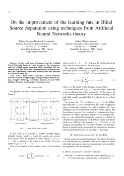 On the improvement of the learning rate in Blind Source