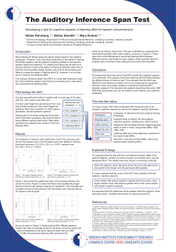 Developing a test for cognitive aspects of listening effort for