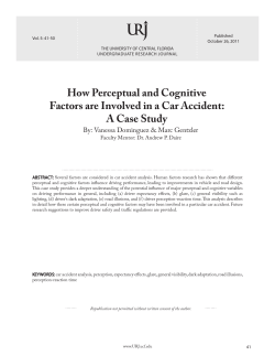 How Perceptual And Cognitive Factors Are Involved In A Car