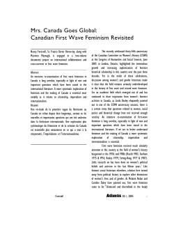 Mrs. Canada Goes Global: Canadian First Wave Feminism Revisited