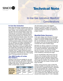 In-line Gas Ionization Manifold Considerations - Simco-Ion