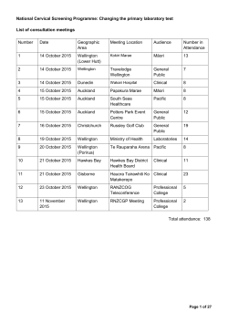 Meetings notes - National Screening Unit