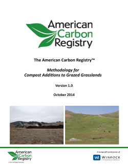 The American Carbon Registry&trade; Methodology for Compost Addions