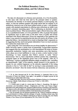 On Political Boundary Lines, Multiculturalism, and the Liberal State