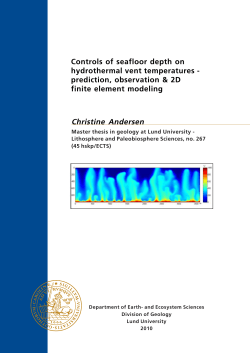Christine Andersen Controls of seafloor depth on hydrothermal vent