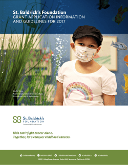Infrastructure Grants - St. Baldrick`s Foundation