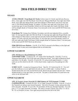 2016 field directory - Upper Nazareth Clippers