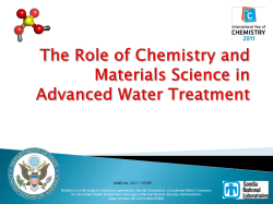 The Role of Chemistry and Materials Science in Advanced Water