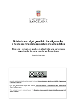 Nutrients and algal growth in the oligotrophy