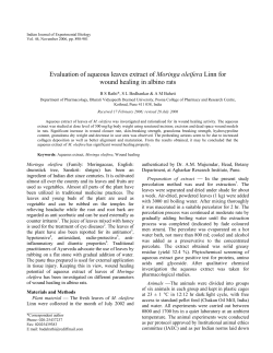 Evaluation of aqueous leaves extract of Moringa oleifera