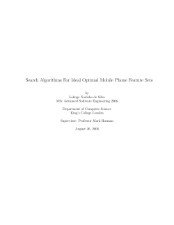 Search Algorithms For Ideal Optimal Mobile Phone Feature Sets