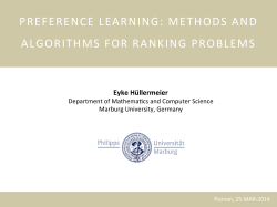 preference learning: methods and algorithms for ranking problems