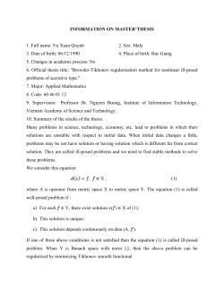 INFORMATION ON MASTER`THESIS 1. Full name: Vu Xuan Quynh