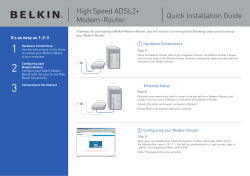 High Speed ADSL2+ Modem-Router Quick Installation Guide