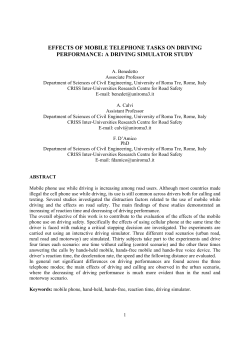 effects of mobile telephone tasks on driving performance