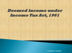 Deemed income under Income Tax Act, 1961