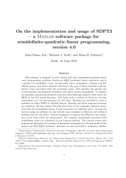 On the implementation and usage of SDPT3 &ndash; a Matlab software