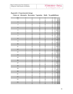 16 Appendix 1: Experimental design Choice set