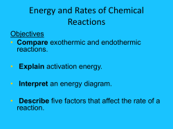 Energy and Rates of Chemical Reactions