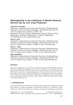 Heterogeneity in the likelihood of market advisory service use by US