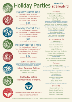 Holiday Partiesat Snowbird