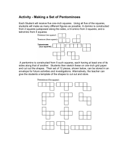 Activity - Making a Set of Pentominoes