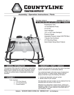 Assembly / Operation Instructions / Parts &mdash; GENERAL