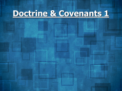 Doctrine and Covenants Section 1