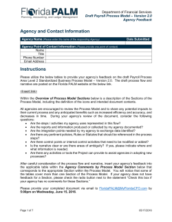 Draft Payroll Level 2 Process Model &ndash; Version 2.0 &ndash; Agency Feedback