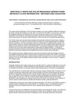 Spectrally resolved solar irradiance