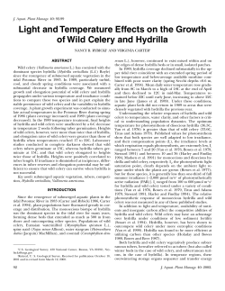 Light and Temperature Effects on the Growth of Wild Celery and
