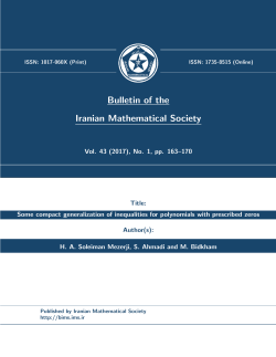 116 K - Bulletin of the Iranian Mathematical Society