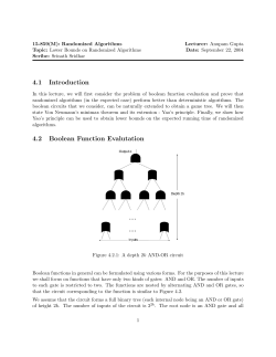 4.1 Introduction 4.2 Boolean Function Evalutation