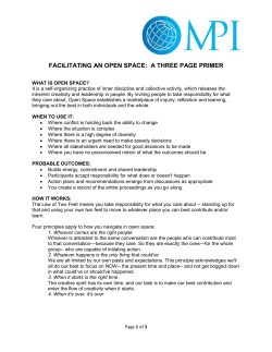 facilitating an open space: a three page primer