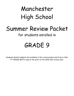 9th grade summer review UPDATE 5.26