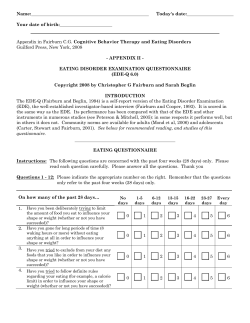 Eating Disorder Examination Questionnaire