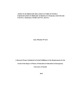 effects of drought related factors on pupils` participation in primary