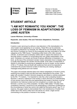 The loss of feminism in adaptations of Jane Austen