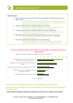 1. Brexit is important, however since 2016, the sustainability of the